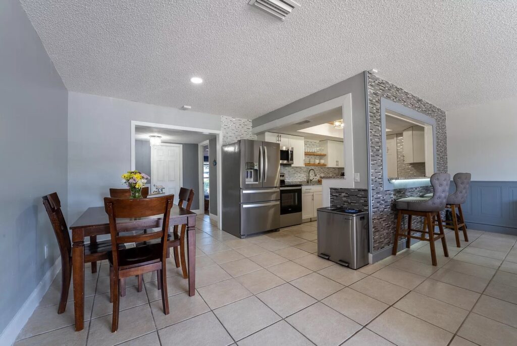 Dining and kitchen area